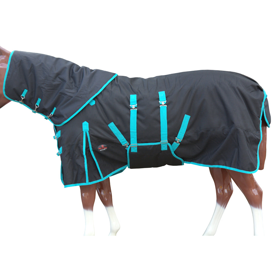 Hilason 1200D Turnout Winter Horse Neck Cover Belly Wrap Sheet Black - Uhorse