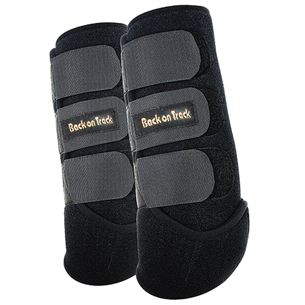Back on Track black and gray synthetic leg boots pair - Uhorse