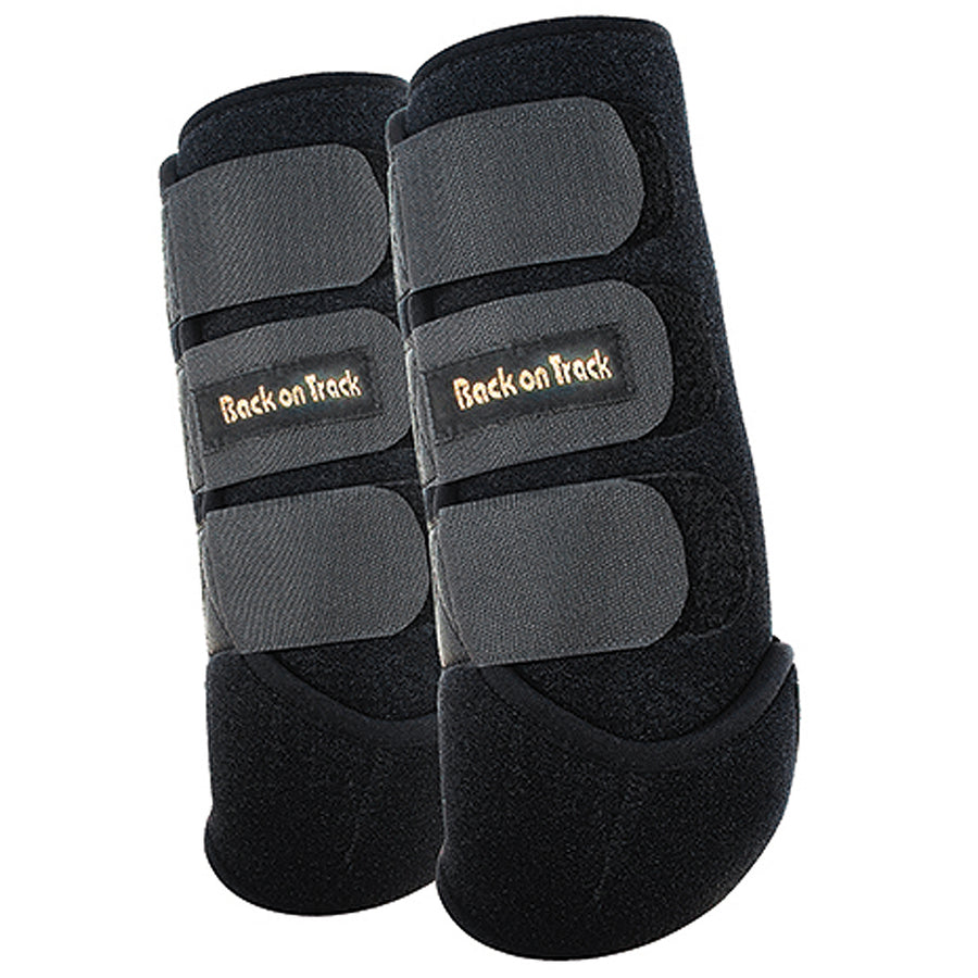 Back on Track black and gray synthetic leg boots pair - Uhorse