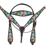 Western Horse Headstall Breast Collar Set American Leather  Hilason