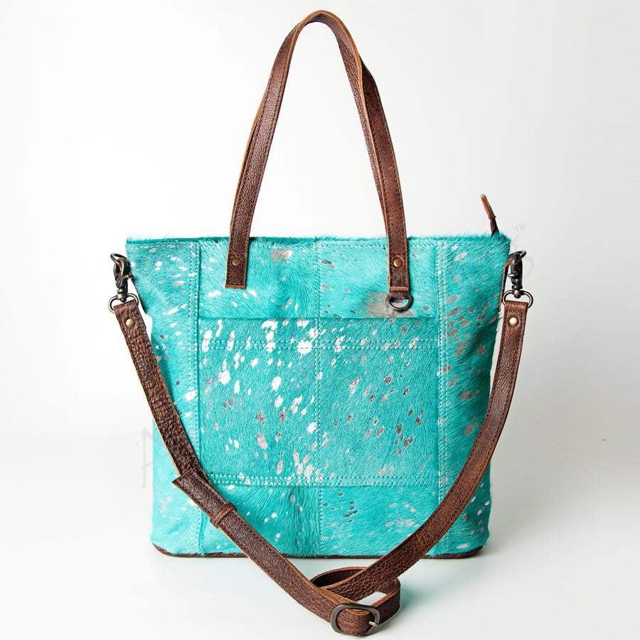 American Darling Hair-on Cowhide Tote Bag – Genuine Leather Western Handbag Adjustable Strap