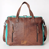 American Darling ADBG264TRQ Briefcase Hair On Genuine Leather Women Bag Western Handbag Purse
