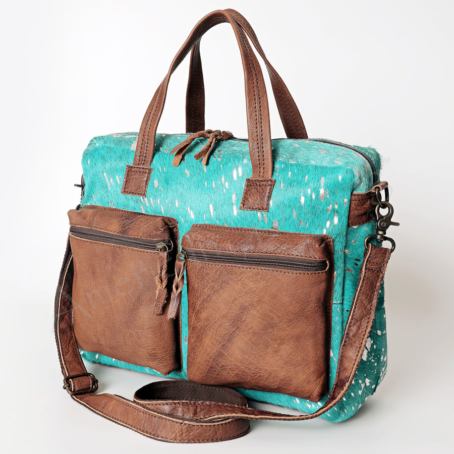 American Darling Tote Bag, Western Genuine Leather Hair-On Cowhide Handcrafted Purse with YKK Zipper, 16in Wide
