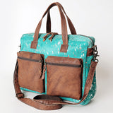 American Darling ADBG264TRQ Briefcase Hair On Genuine Leather Women Bag Western Handbag Purse
