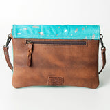 American Darling ADBGS178TRQ Envelope Hair On Genuine Leather Women Bag Western Handbag Purse