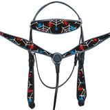 HILASON Western Horse Headstall Breast Collar Set American Leather | Tack for Horses