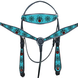 HILASON Western Horse Headstall Breast Collar Set American Leather | Tack for Horses