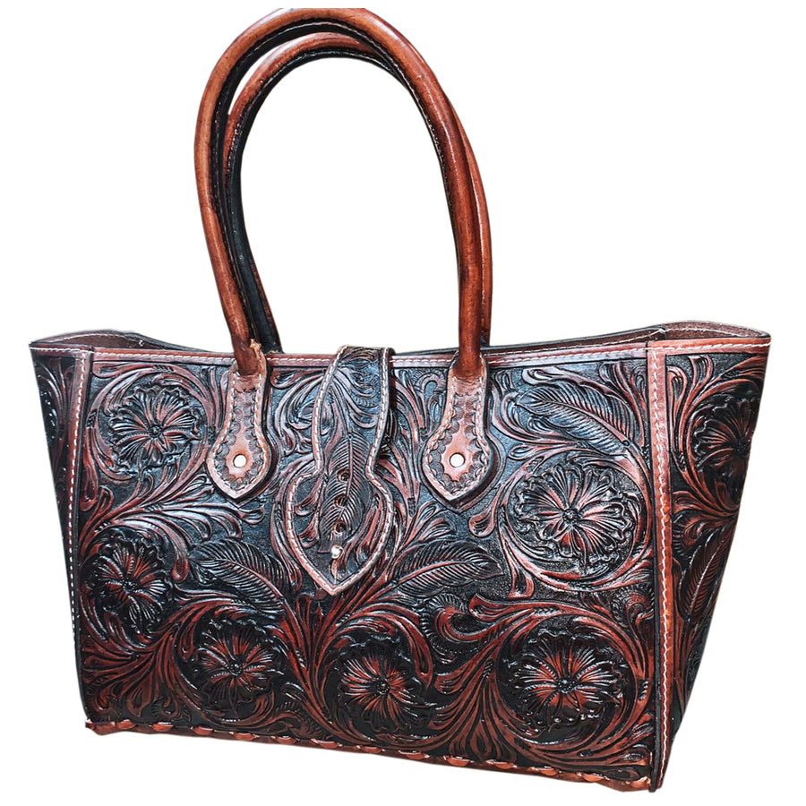 Genuine Leather Ladies Women Handbag Bucket Bag Purse by Hilason – Cowboy and equestrian accessories
