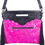 American Darling Clutch Hand Tooled Saddle Blanket Fabric Genuine