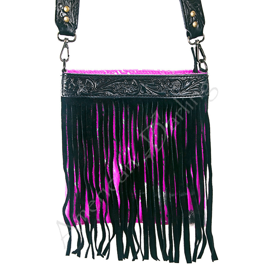 American Darling Cross Body Hand Tooled Hair on-Genuine Leather Western Women Bag Handbag Purse | Crossbody for Cute - Uhorse