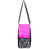 American Darling ADBGS192PKACSLBK Messenger Hair On Genuine Leather Women Bag Western Handbag Purse