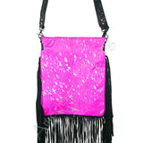 American Darling ADBGS192PKACSLBK Messenger Hair On Genuine Leather Women Bag Western Handbag Purse