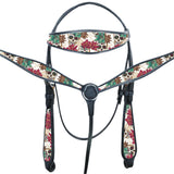 W. H. Headstall Breast Collar Set American Leather Hilason by Hilason – Cowboy and equestrian accessories