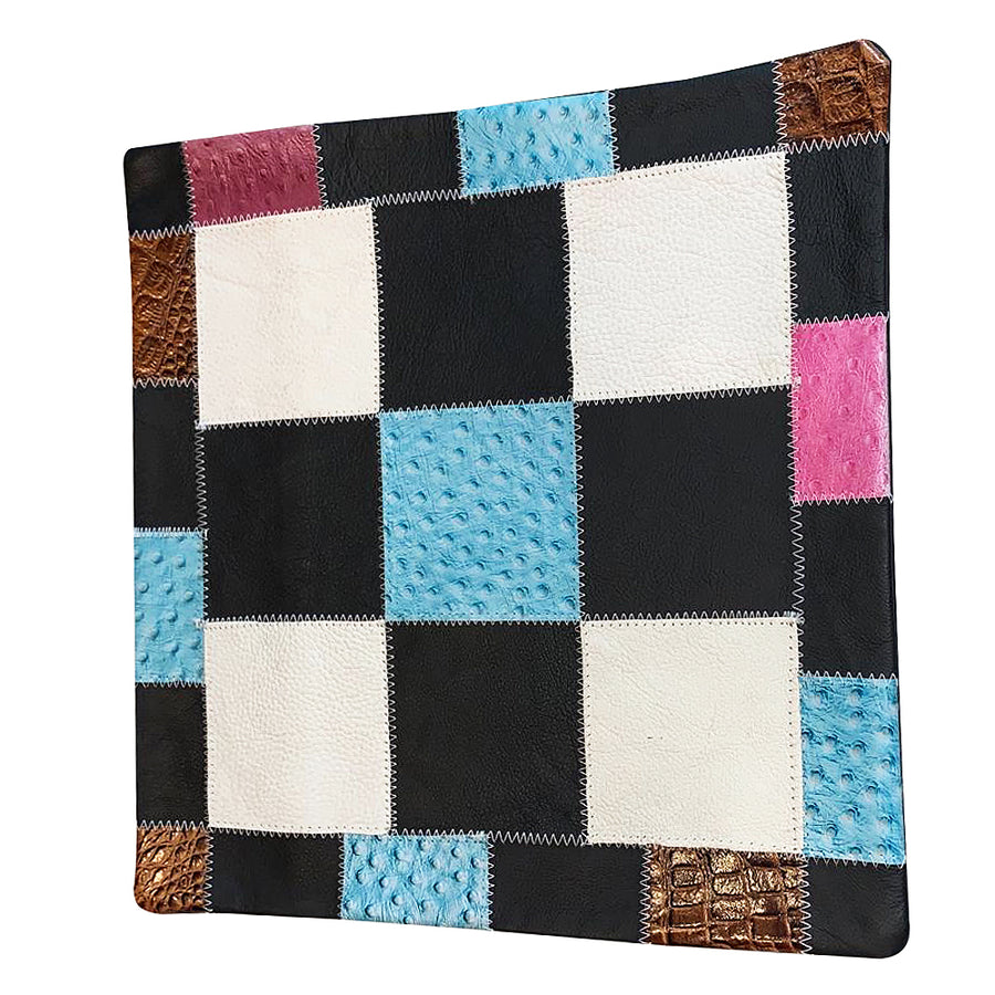 Cowhide Leather Patchwork Cushion Pillow Cover by Hilason – Cowboy and equestrian accessories
