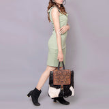 American Darling Backpack Hand Tooled Hair on Genuine Leather Western Women Bag | for Laptop School Purse Travel