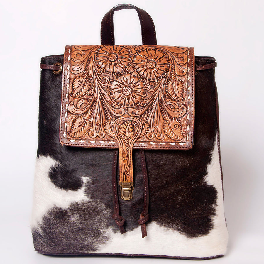 American Darling Backpack Hand Tooled Hair on Genuine Leather Western Women Bag | for Laptop School Purse Travel