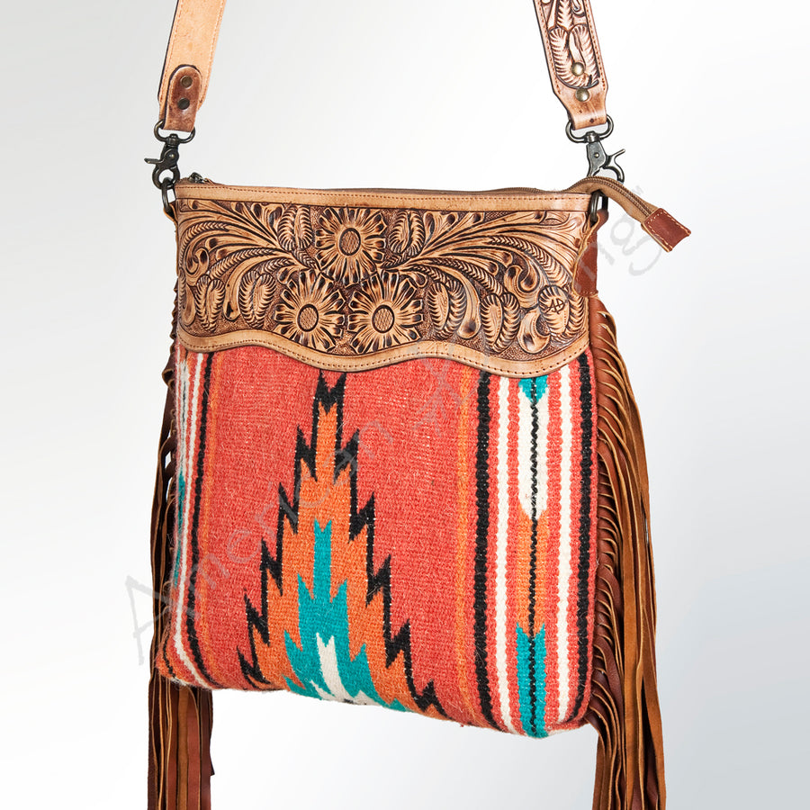 American Darling Cross Body Hand Tooled Saddle Blanket Genuine Leather Western Women Bag Handbag Purse | Crossbody - Uhorse