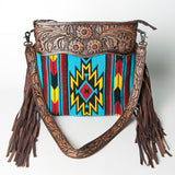 American Darling ADBGZ107R Signature Crossbody Hand Tooled Saddle Blanket Genuine Leather Women Bag Western Handbag Purse