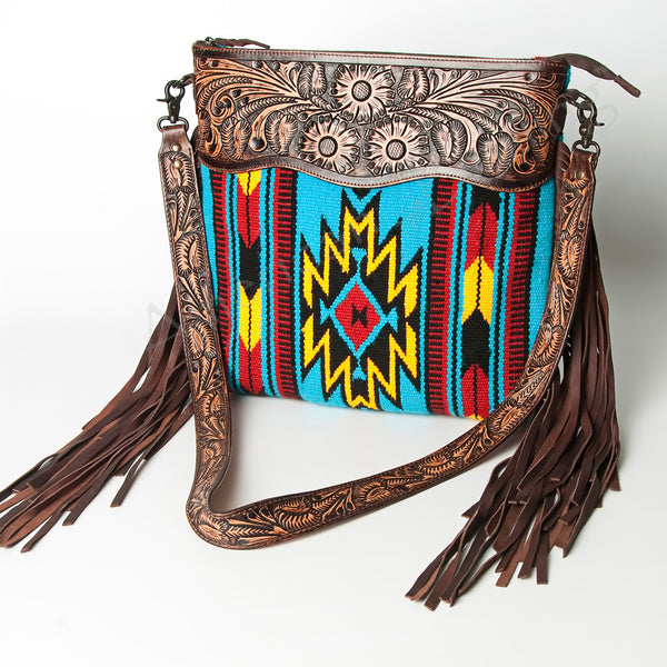 American Darling Cross Body Hand Tooled Saddle Blanket Genuine Leather Western Women Bag Handbag Purse | Crossbody - Uhorse