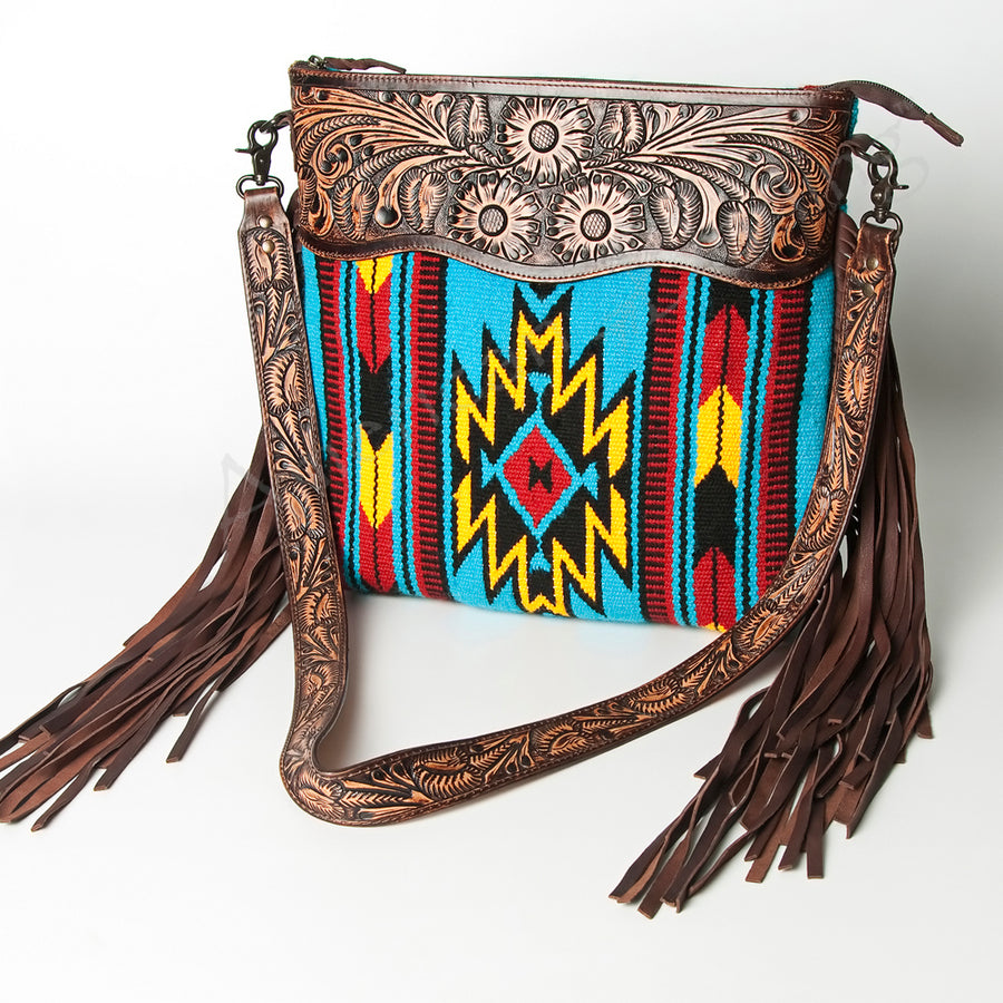 American Darling Cross Body Hand Tooled Saddle Blanket Genuine Leather Western Women Bag Handbag Purse | Crossbody - Uhorse