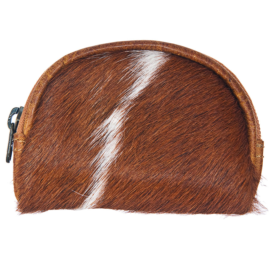American Darling Coin Purse Bag Handcrafted from Hair-On Cowhide and Genuine Leather with YKK Zipper and Compact Design