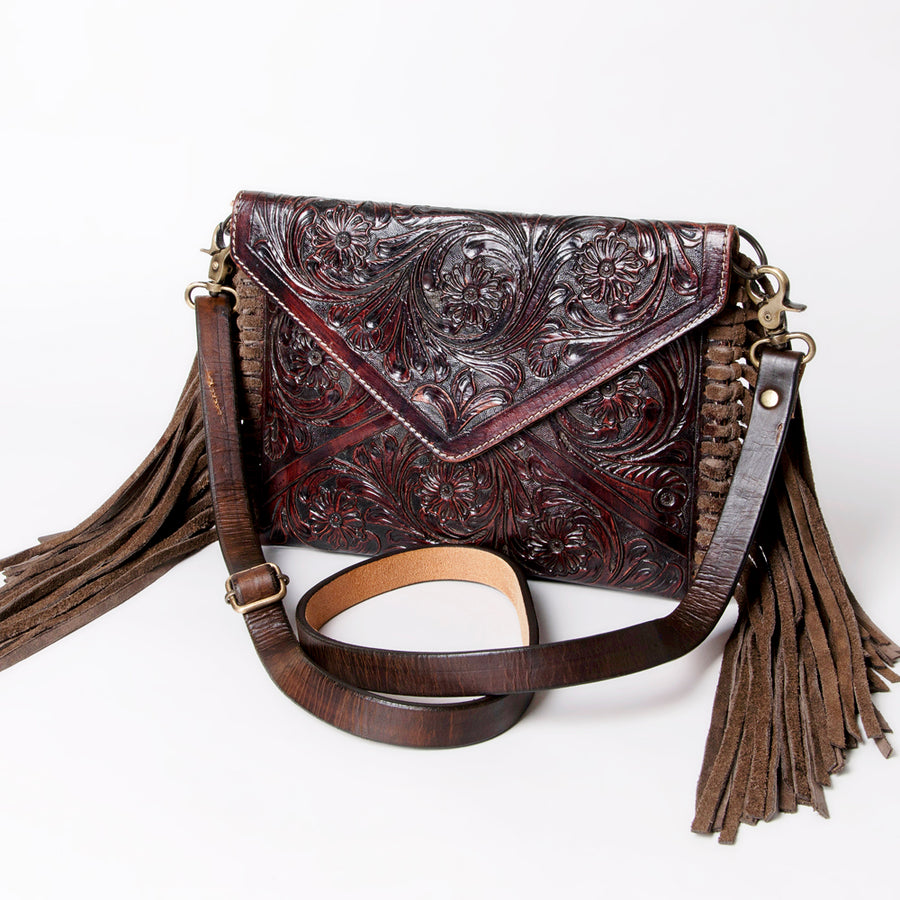 American Darling Hand Tooled Leather Envelope Bag - Uhorse