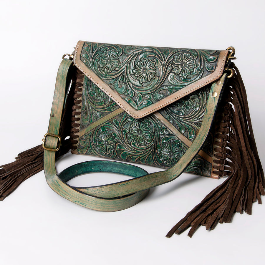 American Darling Hand Tooled Leather Envelope Bag - Uhorse