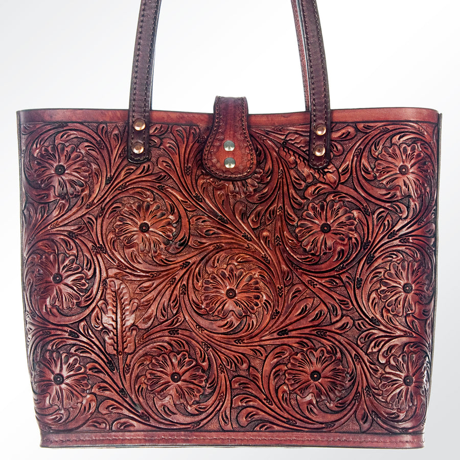 American Darling Women's Tote Bag Hand Tooled Genuine Leather Handbag and Ladies Purse