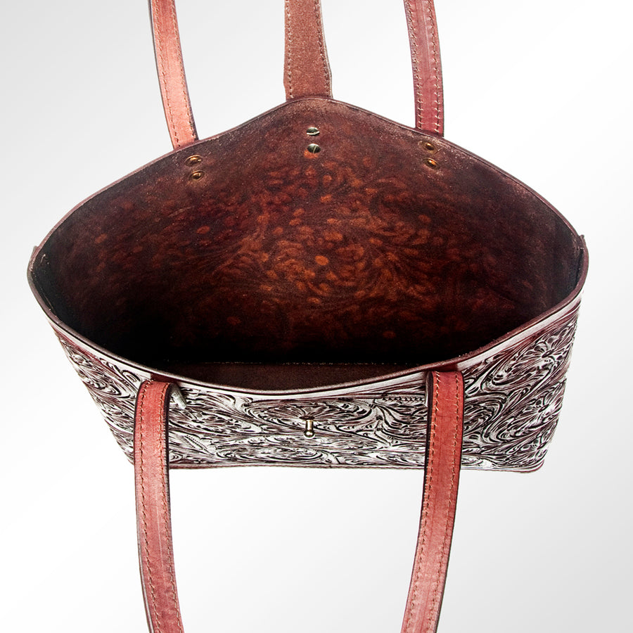 American Darling Women's Tote Bag Hand Tooled Genuine Leather Handbag and Ladies Purse