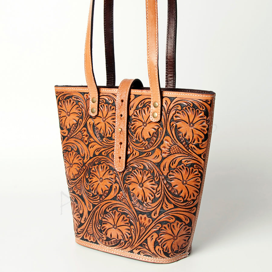 American Darling Hand Tooled Leather Tote Bag - Uhorse