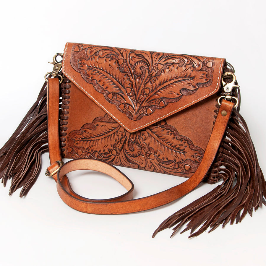 American Darling Hand Tooled Leather Envelope Bag - Uhorse