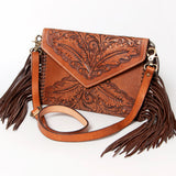 American Darling ADBG480 Envelope Hand Tooled Genuine Leather Women Bag Western Handbag Purse