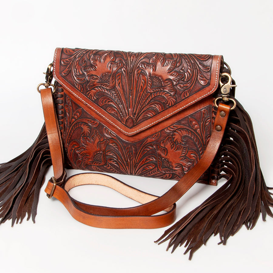 American Darling Hand Tooled Leather Envelope Bag - Uhorse
