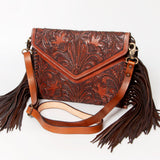 American Darling ADBG481 Envelope Hand Tooled Genuine Leather Women Bag Western Handbag Purse