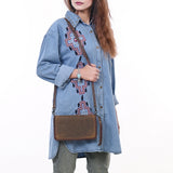 American Darling ADBG485CRAZY Organiser Genuine Leather Women Bag Western Handbag Purse