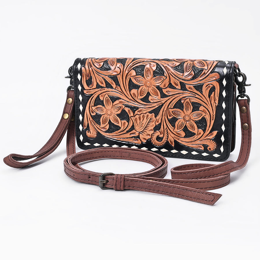 American Darling Hand Tooled Leather Organiser Bag - Uhorse