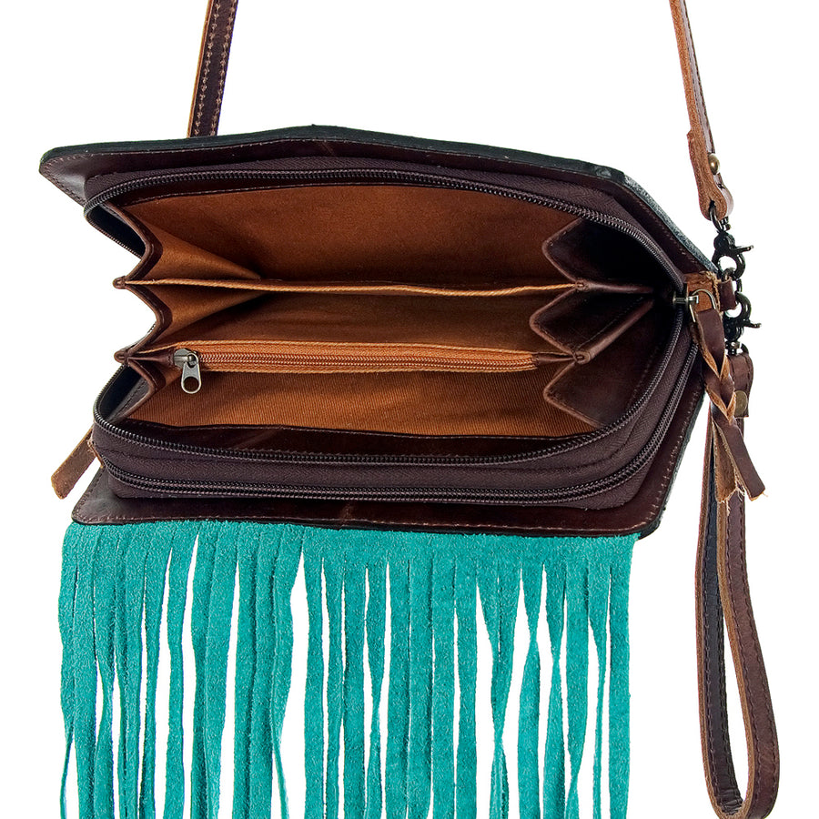 American Darling Organizer Hair On Genuine Leather Western Women Bag Handbag Purse | for Cute Travel