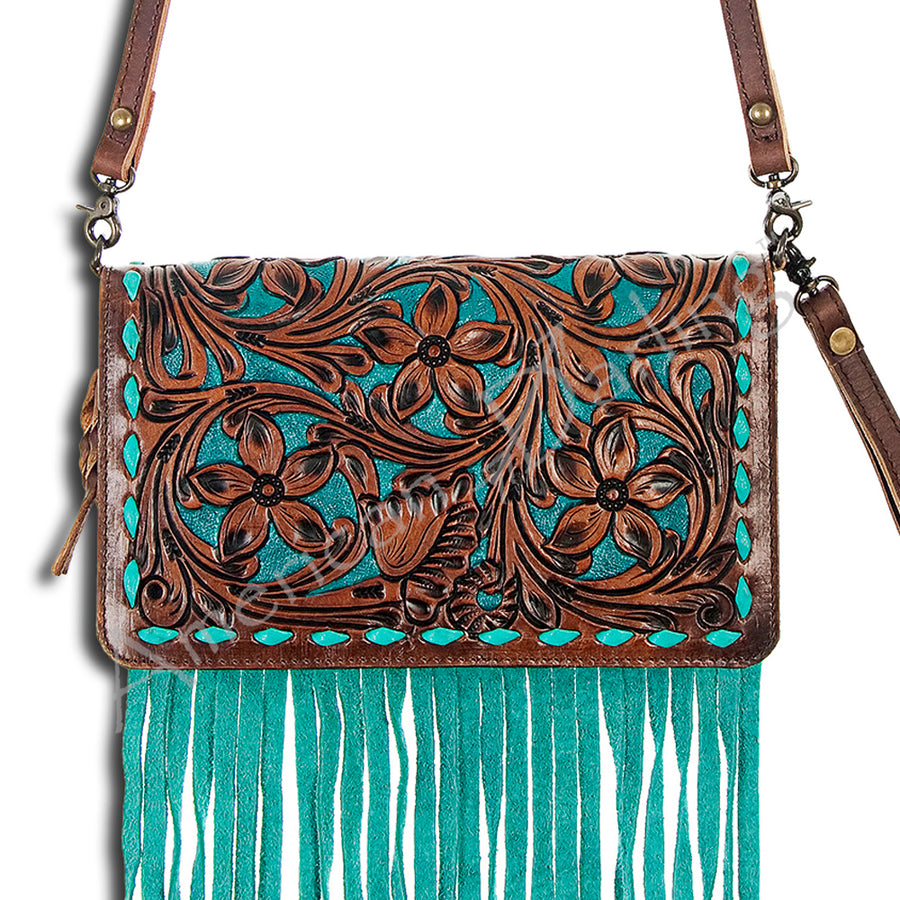 American Darling Hand Tooled Leather Organiser Bag - Uhorse