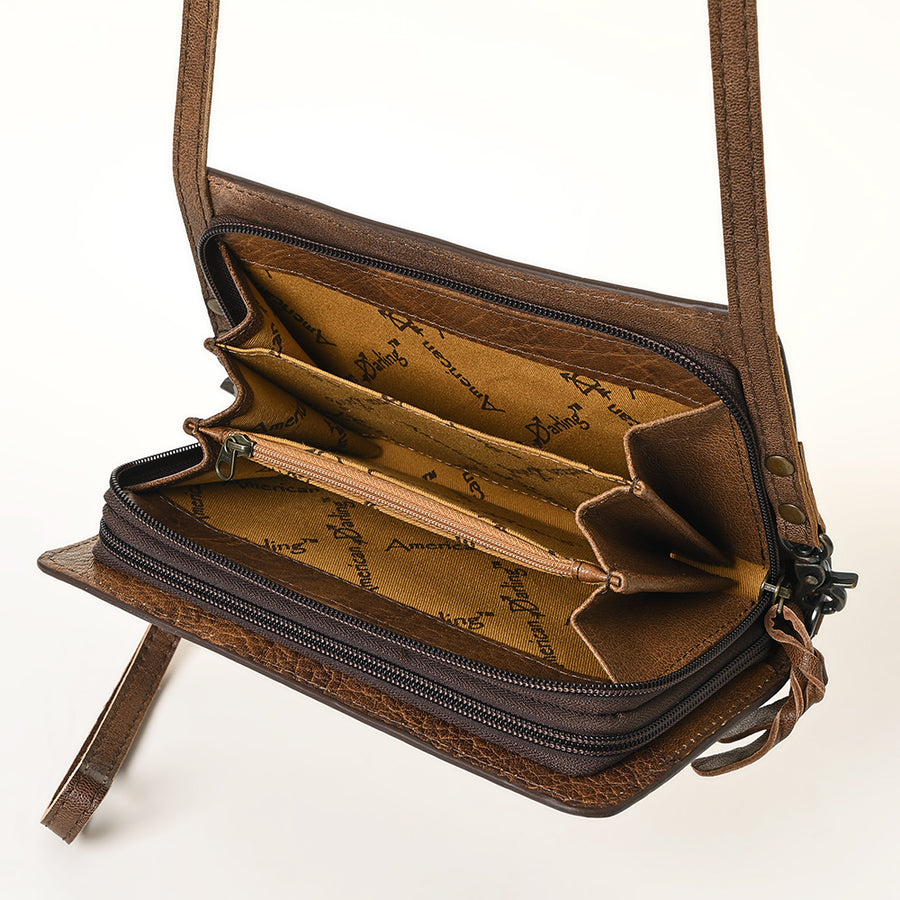American Darling Organizer Saddle Blanket Genuine Leather Western Women Bag Handbag Purse | for Cute Travel
