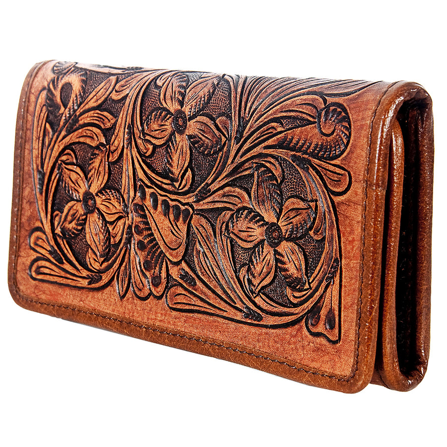 American Darling Western Wallet Bag Hair-On Cowhide Genuine Vegetable Tanned Leather Travel Clutch with YKK Zipper