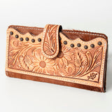 American Darling ADBG487BR Wallet Hand Tooled Hair On Genuine Leather Women Bag Western Handbag Purse