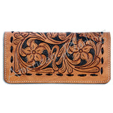 American Darling Hand Tooled Floral Leather Western Clutch Bag - Uhorse