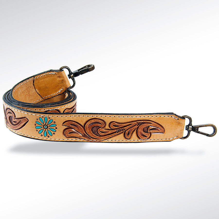 American Darling Hand Tooled Genuine Leather Crossbody Handle Strap for Bags Phone Wallet Purse Clutch