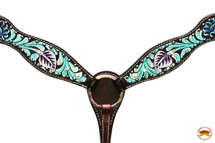 HILASON Western Horse Breast Collar American Leather Floral Carving | for Horses