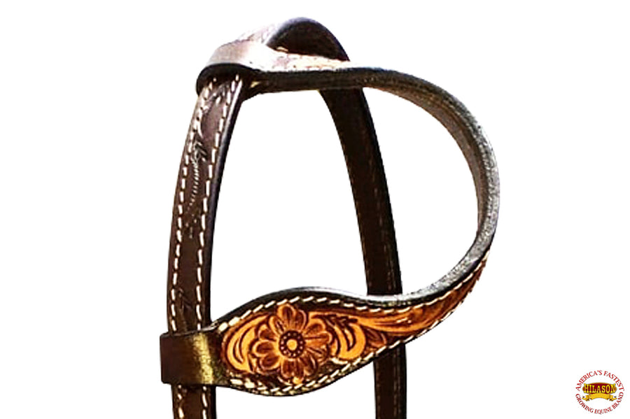 HILASON Western Horse Headstall & Breast Collar American Leather Brown | Tack Set for Horses