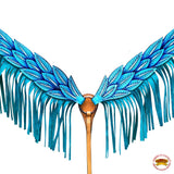 Western Horse Headstall Breast Collar Set American Leather Angel Wings Turquoise