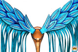 Western Horse Headstall Breast Collar Set American Leather Angel Wings Turquoise