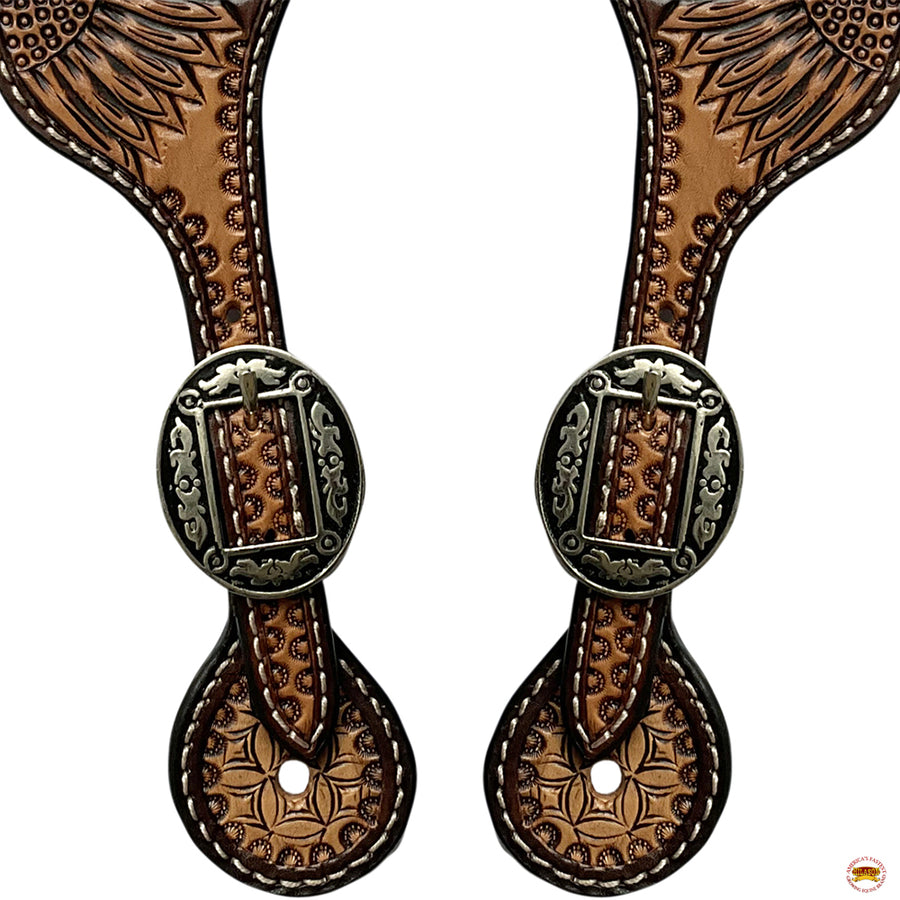 HILASON Hand-Tooled Leather Spur Straps for Men & Women – Western Design, Adjustable Fit