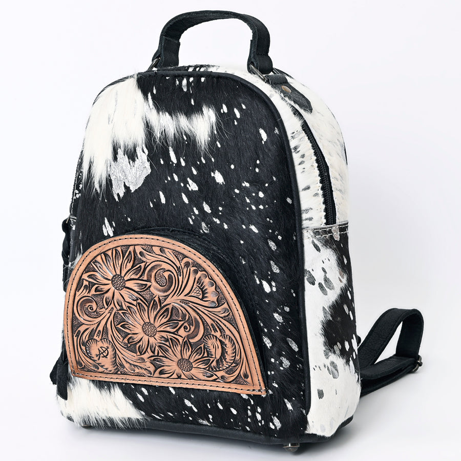 American Darling Backpack Hand Tooled Hair on Genuine Leather Western Women Bag | for Laptop School Purse Travel - Uhorse