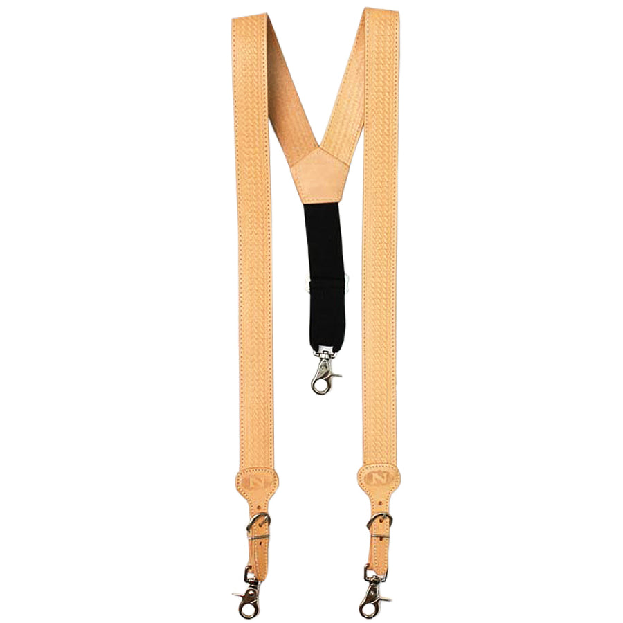 X Large Nocona Belt men's Basic Basket Leather Suspender Tan - Uhorse